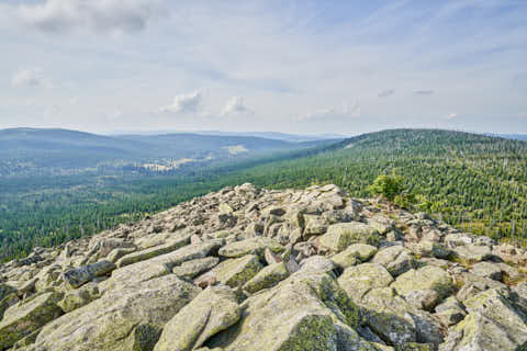 Gemeinde Neuschönau Landkreis Freyung-Grafenau Lusen Gipfel Blockmeer Waldhäuser (Dirschl Johann) Deutschland FRG